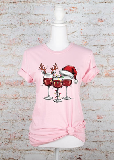 Explore More Collection - Christmas Wine Glass Graphic Tee