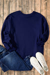 Explore More Collection - High-Low Round Neck Long Sleeve Sweatshirt