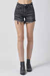 Explore More Collection - RISEN Raw Hem Denim Shorts with Pockets