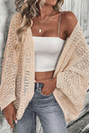 Explore More Collection - Openwork Open Front Long Sleeve Cardigan