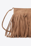 Explore More Collection - Adored PU Leather Crossbody Bag with Fringe