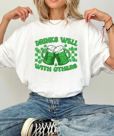 Explore More Collection - Drinks Well With Others Graphic Crew Neck Tee