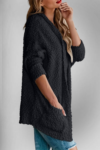 Explore More Collection - Double Take Pocketed Open Front Long Sleeve Cardigan