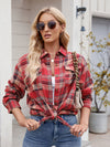 Explore More Collection - Plaid Button Up Long Sleeve Shirt