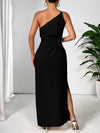 Explore More Collection - Slit One Shoulder Sleeveless Maxi Dress