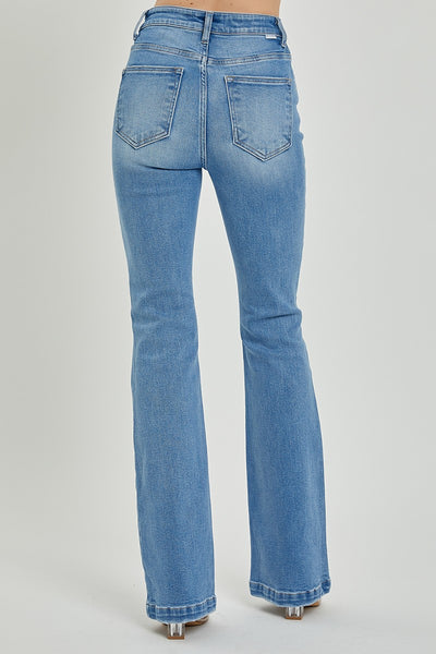 Explore More Collection - RISEN Full Size High Rise Button Fly Bootcut Jeans