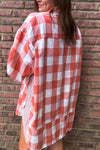 Explore More Collection - Plaid Collared Neck Long Sleeve Shirt Dress