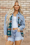 Explore More Collection - Pocketed Button Up Long Sleeve Denim Jacket