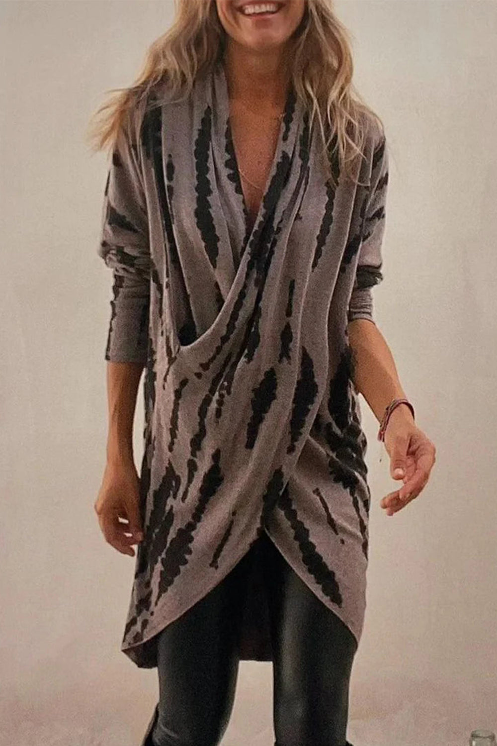 Explore More Collection - Full Size Contrast Long Sleeve Longline Top