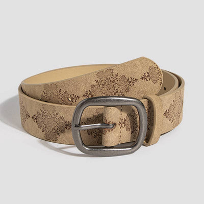 Vintage Flower Print Simple Belt