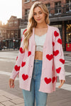 Explore More Collection - Heart Button Down Long Sleeve Cardigan