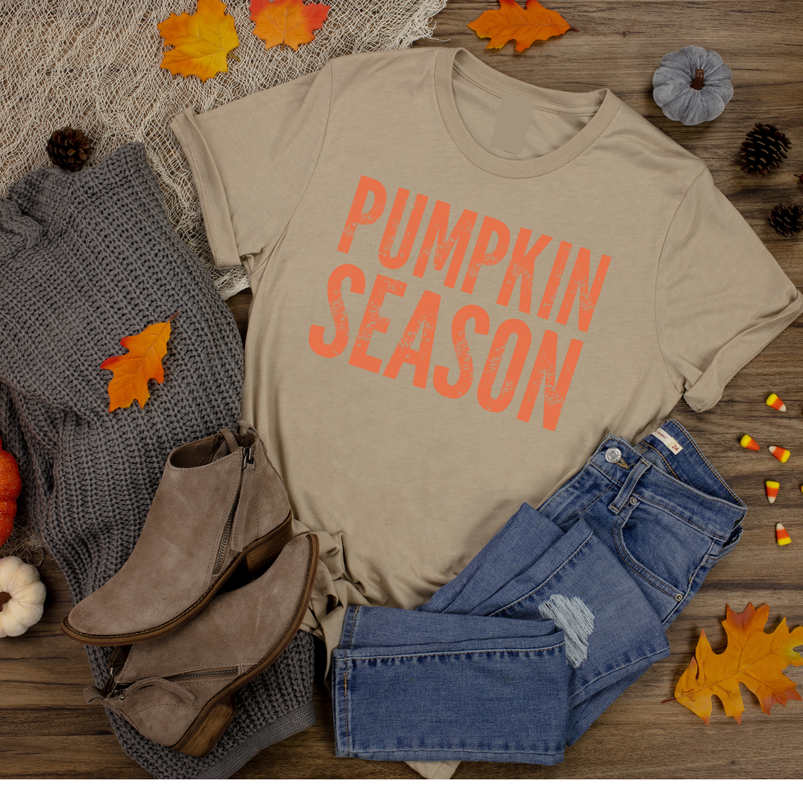 Explore More Collection - Distressed Pumpkin Season Graphic Tee