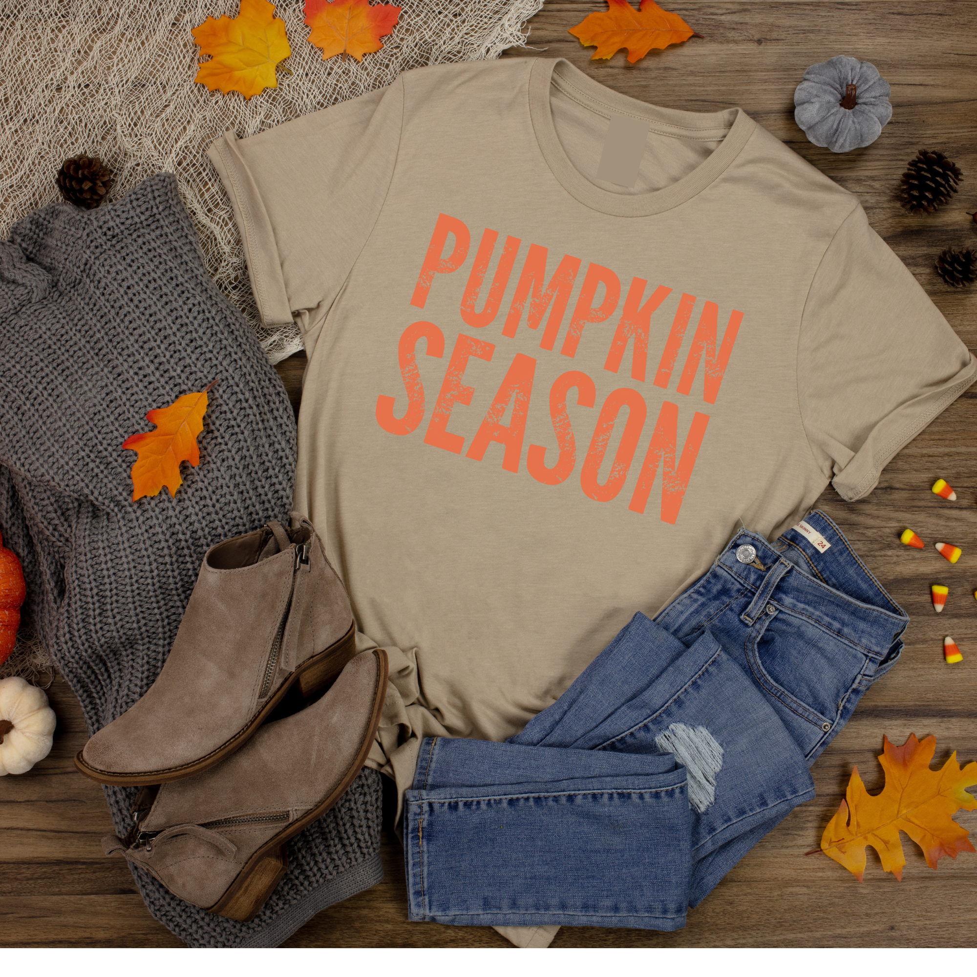Explore More Collection - Distressed Pumpkin Season Graphic Tee