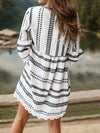 Explore More Collection - Lace Detail Printed Three-Quarter Sleeve Dress