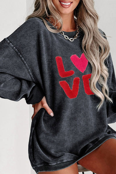 Explore More Collection - Valentine’s Day LOVE Round Neck Long Sleeve Sweatshirt