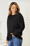 Explore More Doorbusters - Double Take Seam Detail Round Neck Long Sleeve Top