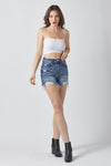 Explore More Collection - RISEN High Rise Distressed Denim Shorts