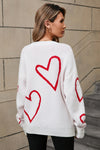 Explore More Collection - Angel Wings Heart Dropped Shoulder Long Sleeve Sweater