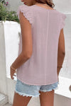 Explore More Collection - Full Size Ruffled V-Neck Cap Sleeve Blouse