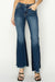 Explore More Collection - RISEN Full Size High Rise Side Shadow Seam Detail Slit Flare Jeans