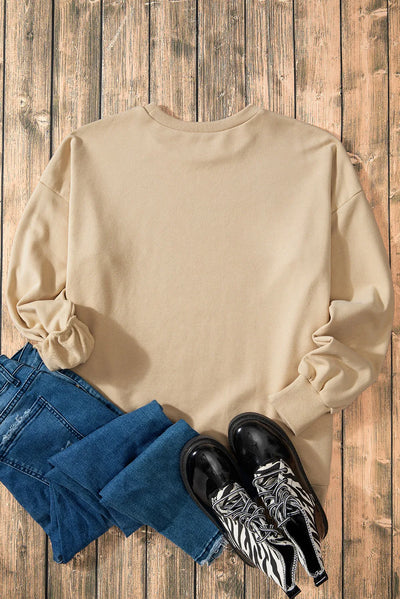 Explore More Collection - High-Low Round Neck Long Sleeve Sweatshirt