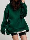 Explore More Collection - Pocketed Dropped Shoulder Long Sleeve Hoodie