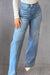 Explore More Collection - Rhinestone Straight Jeans with Pockets