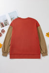 Explore More Collection - Contrast Round Neck Long Sleeve Sweatshirt