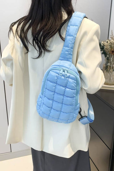 Explore More Collection - Quilted Nylon Crossbody  Bag