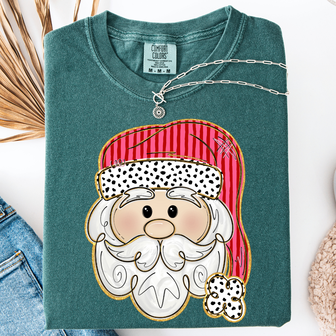 Explore More Collection - Pink and Red Santa Graphic Tee (Copy)