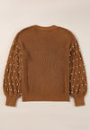 Explore More Collection - Pearl Detail Round Neck Long Sleeve Sweater