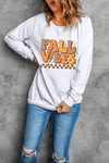 Explore More Collection - Letter Graphic Round Neck Long Sleeve Sweatshirt