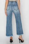 Explore More Collection - RISEN Raw Hem Cropped Wide Leg Jeans