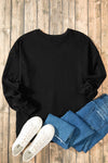 Explore More Collection - High-Low Round Neck Long Sleeve Sweatshirt