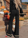 Explore More Collection - Perfee V-Neck Long Sleeve Top and Pants Set