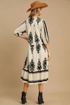 Explore More Collection - Umgee Printed Notched Midi Dress