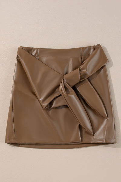 Explore More Collection - Bowknot Elastic Waist Mini Skirt