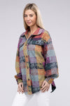 Explore More Collection - Loose Fit Buttoned Down Check Shirt Jacket