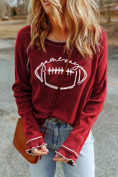 Explore More Collection - Football Round Neck Long Sleeve Sweatshirt