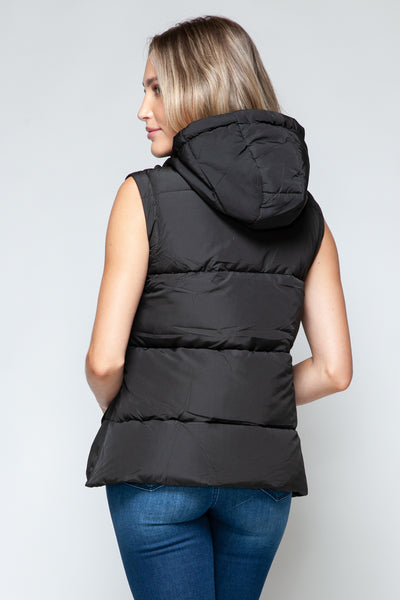 Explore More Collection - Snobbish Snap and Zip Closure Hooded Vest