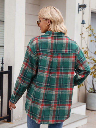 Explore More Collection - Plaid Button Up Long Sleeve Shirt