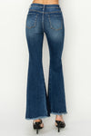 Explore More Collection - RISEN Full Size High Rise Side Shadow Seam Detail Slit Flare Jeans