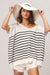 Explore More Collection - BiBi V Neck Striped Short Sleeve Top