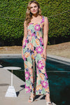 Explore More Collection - ODDI Full Size Floral Sleeveless Wide Leg Jumpsuit