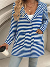 Explore More Collection - Devine Striped Long Sleeve Hooded Outerwear