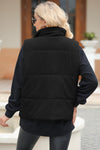 Explore More Collection - Pocketed Zip Up Turtleneck Vest Coat