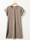 Explore More Collection - Exposed Seam Round Neck Mini Dress