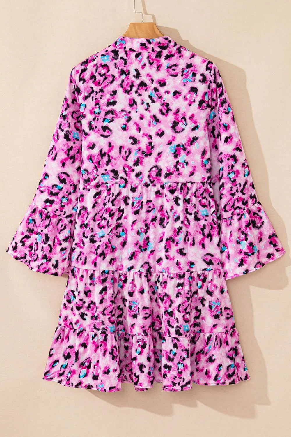pink leopard print smock dress Halterneck Cowl Front Open Back Mini Dress In Pink Leopard Print Satin | EGO US