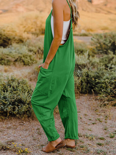 Explore More Collection - Double Take Full Size Sleeveless V-Neck Pocketed Jumpsuit