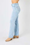 Explore More Collection - Judy Blue Full Size High Waist Distressed Straight Jeans